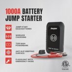 Energizer Wireless Portable Auto Battery Charger Jump Starter, 12V Lithium Jump Starter Box, Car Battery Booster Pack, Wireless Power Bank Charger & Jumper Cables for up to 6L Gas / 3L Diesel Engines - Image 2