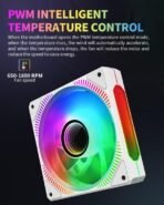 Havit F2096 Gamenote 120mm RGB White Fan – 1800RPM – White - Image 6