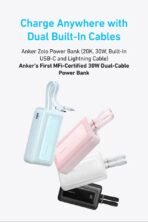 Anker Zolo Digital Wired Power Bank, 10000 mAh, 4 Port, USB-C + USB-A + Dual USB-C Integrated Cable, 35 W A1680H22 - Image 8